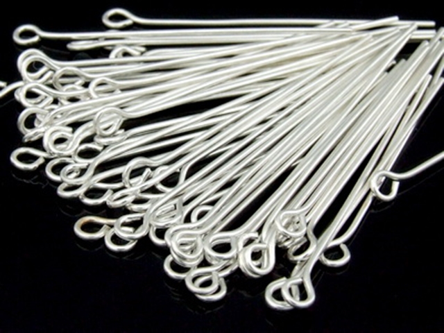 KA-095 Thai karen hill tribe handmade silver 10 eye pin 24 gauge