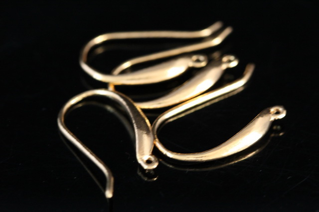 KG-576 thai karen hill tribe handmade silver 4 gold vermeil tear drop earring hook