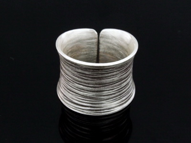 KY-006 Thai karen hill tribe handmade silver scratch ring