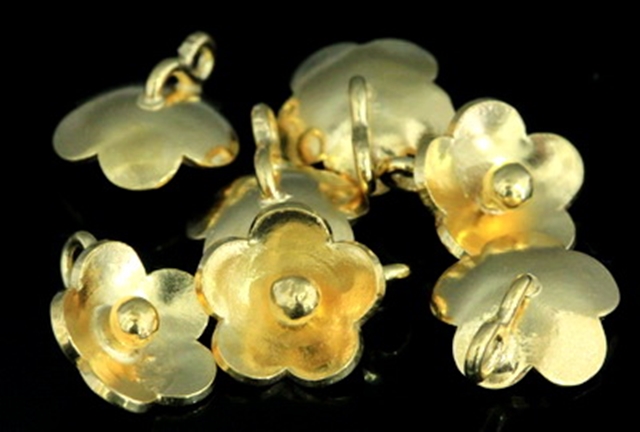 KG-211 24K gold vermeil thai karen hill tribe handmade silver 6 flower charm