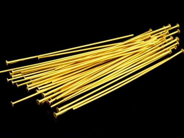 KG-412 24K gold vermeil 20 thai karen hill tribes handmade silver flat round headpin