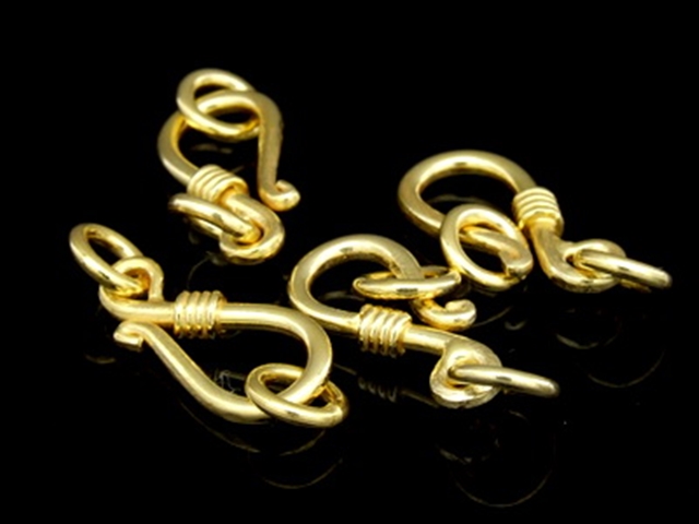 KG-357 24K Gold vermeil thai karen hill tribe handmade silve 3 thai karen hill tribes silver shiny snake clasp