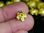 KG-058 Thai karen hill tribe silver 4 gold vermeil flower bead