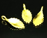 KG-082 thai karen hill tribe handmade silver 6 gold vermeil leaf print charm