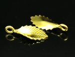 KG-082 thai karen hill tribe handmade silver 6 gold vermeil leaf print charm