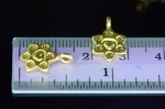 KG-143 Thai karen hill tribe silver 4 gold vermeil flower fancy charm