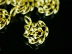KG-187 Thai karen hill tribe silver 6 gold vermeil swirl wire flower shape charms