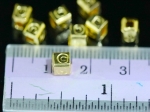 KG-260 Thai karen hill tribe silver 8 gold vermeil fancy print cube bead