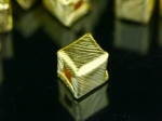 KG-263 Thai karen hill tribe silver 2 gold vermeil scratch cube bead
