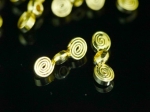 KG-264 Thai karen hill tribe silver 6 gold vermeil double swirl wire bead