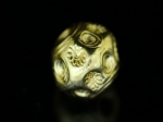 KG-273 Thai karen hill tribe silver 1 gold vermeil fancy print round ball bead