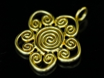 KG-306 Thai karen hill tribe silver 1 gold vermeil swirl wire flower charm