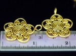 KG-306 Thai karen hill tribe silver 1 gold vermeil swirl wire flower charm