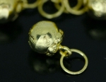 KG-324 Thai karen hill tribe silver 2 gold vermeil mangosteen bell charm