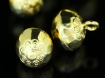KG-325 Thai karen hill tribe silver 2 gold vermeil fancy ball charm