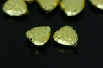 KG-375 Thai karen hill tribe silver 4 gold vermeil flower print heart bead