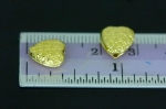 KG-375 Thai karen hill tribe silver 4 gold vermeil flower print heart bead