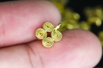 KG-395 Thai karen hill tribe silver 4 gold vermeil swirl flower charm