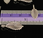  KA-002 thai karen hill tribe handmade silver 4 black & white leaf print charm