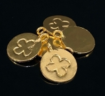 KG-617 Thai karen hill tribes handmade silver 2 gold vermeil round disc flower print charm