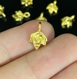 KG-618 thai karen hill tribe handmade silver 4 gold vermeil flower charm