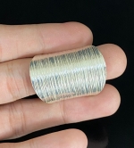 KY-012 Thai karen hill tribe handmade silver long scratch ring