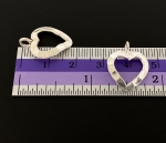 7KH-014 Thai karen hill tribe handmade silver 4 hammered heart charm