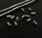 KI-009 Thai karen hill tribe silver 50 fancy print tube bead