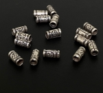 KI-009 Thai karen hill tribe silver 50 fancy print tube bead