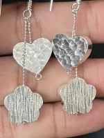 6KH-046 Thai karen hill tribes handmade silver pair earring