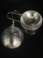 6KH-049 Thai karen hill tribes handmade silver pair earring