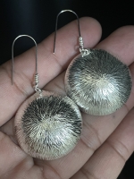 6KH-050 Thai karen hill tribes handmade silver pair Large earring