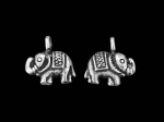 KA-015 thai karen hill tribe handmade silver 2 elephant charm
