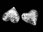 KB-001 Thai karen hill tribe handmade silver  2 hammered heart bead