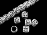 KE-016 thai karen hill tribe silver 10 fancy print bead