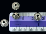 KE-020 thai karen hill tribe silver 8 flower print fancy round bead