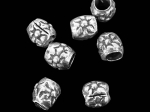 KE-021 thai karen hill tribe silver 8 flower print fancy bead