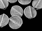 KH-015 Thai karen hill tribe handmade silver 3 small spiral print round disc bead
