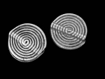KH-015 Thai karen hill tribe handmade silver 3 small spiral print round disc bead