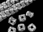 KK-003 Thai karen hill tribe handmade silver 10 daisy print spacer bead
