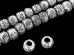 KK-049 thai karen hill triber silver 10 donut shape bead with leaf stamp