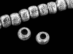 KK-049 thai karen hill triber silver 10 donut shape bead with leaf stamp