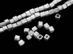 KL-007 Thai karen hill tribe handmade silver 100 mini plain cube bead