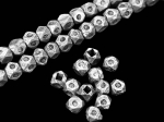 KN-006 thai karen hill tribe sliver 50 small daisy print faceted bead