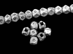 KN-006 thai karen hill tribe sliver 50 small daisy print faceted bead