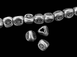 KN-011 thai karen hill tribe silver 10 eye print 3 face bead