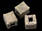 KV-060 thai karen hill tribe silver 2 scratch cube bead