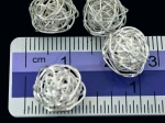 KW-004 Thai karen hill tribe silver white 6 small wire ball bead