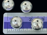KW-008 Thai karen hill tribe handmade silver 2 small smooth shiny round ball bead 