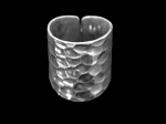 KY-001 Thai karen hill tribe handmade silver long hammered ring